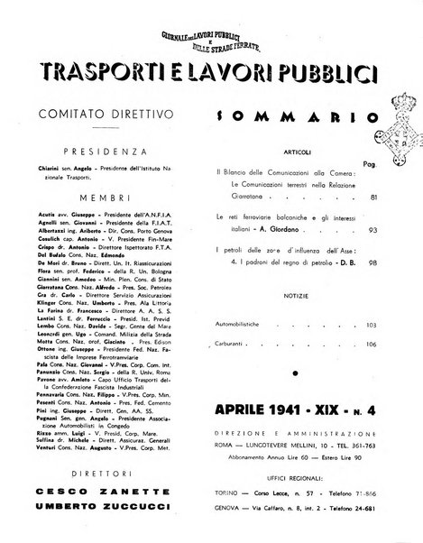 Trasporti e lavori pubblici giornale dei trasporti e dei lavori pubblici