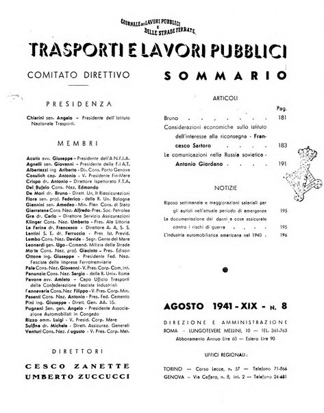 Trasporti e lavori pubblici giornale dei trasporti e dei lavori pubblici