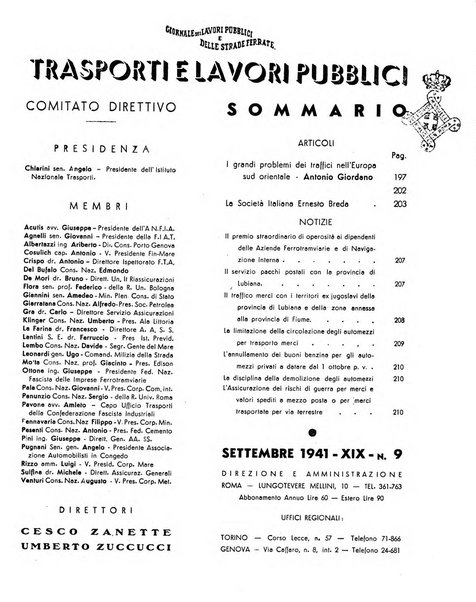 Trasporti e lavori pubblici giornale dei trasporti e dei lavori pubblici