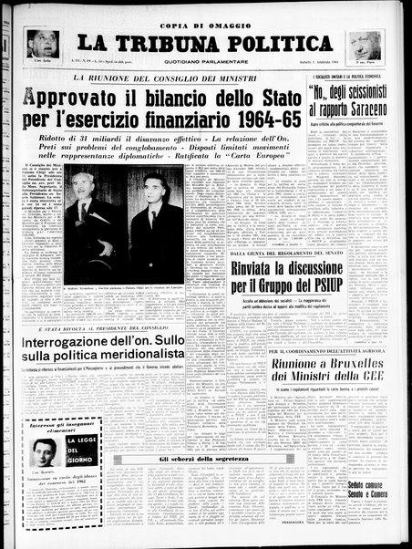 Tribuna politica : quotidiano parlamentare