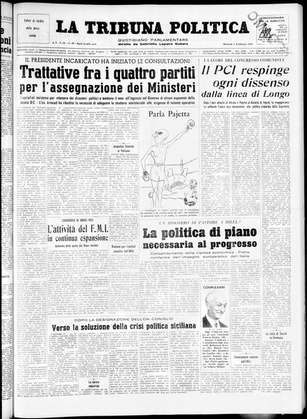 Tribuna politica : quotidiano parlamentare