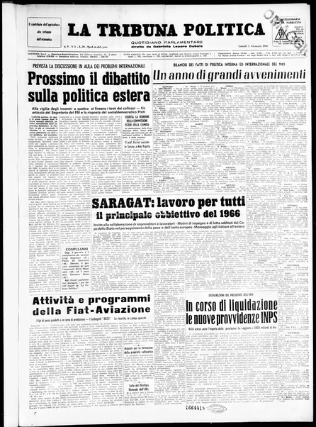 Tribuna politica : quotidiano parlamentare