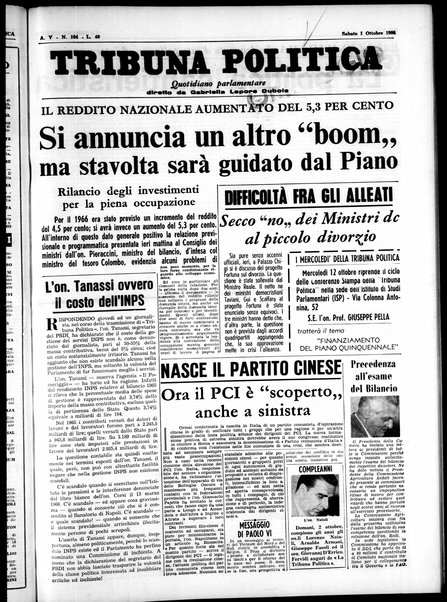 Tribuna politica : quotidiano parlamentare