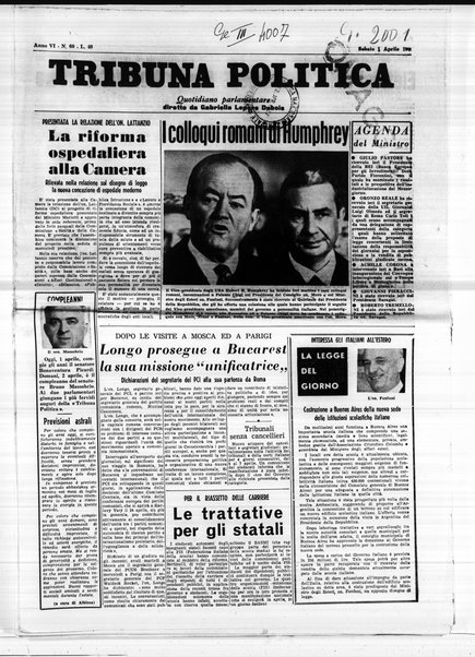 Tribuna politica : quotidiano parlamentare