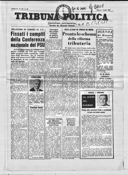 Tribuna politica : quotidiano parlamentare