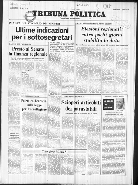 Tribuna politica : quotidiano parlamentare