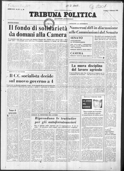 Tribuna politica : quotidiano parlamentare