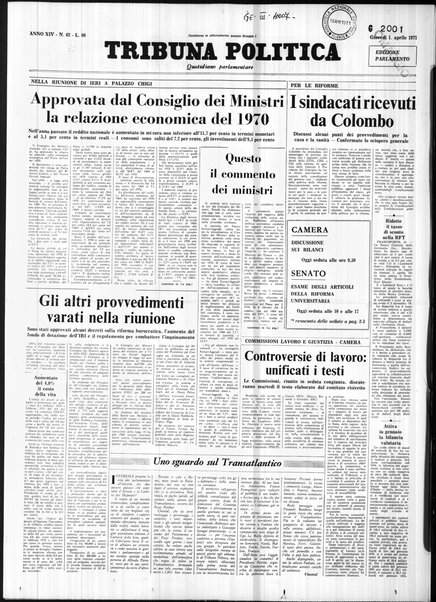 Tribuna politica : quotidiano parlamentare