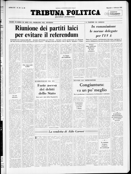 Tribuna politica : quotidiano parlamentare