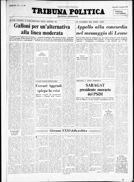 Tribuna politica : quotidiano parlamentare