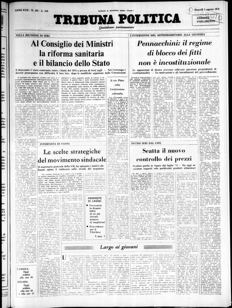 Tribuna politica : quotidiano parlamentare