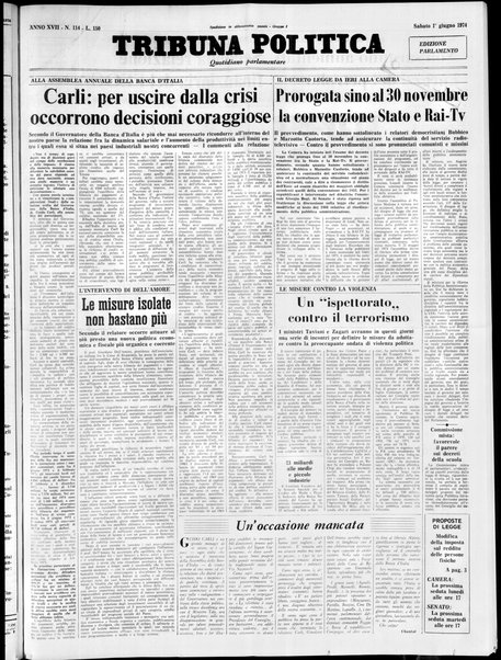 Tribuna politica : quotidiano parlamentare