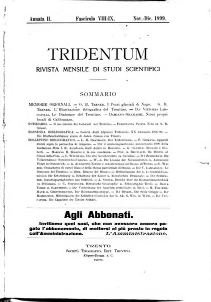 Tridentum rivista bimestrale di studi scientifici