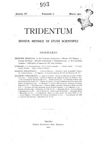 Tridentum rivista bimestrale di studi scientifici