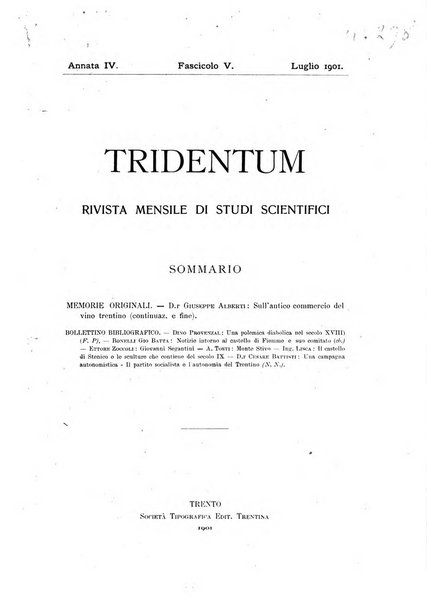 Tridentum rivista bimestrale di studi scientifici