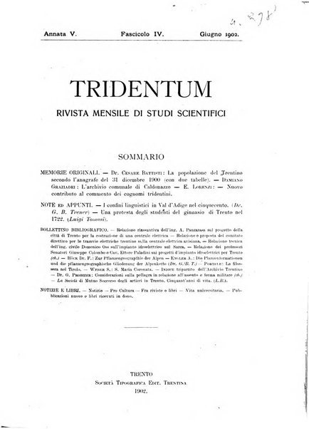 Tridentum rivista bimestrale di studi scientifici