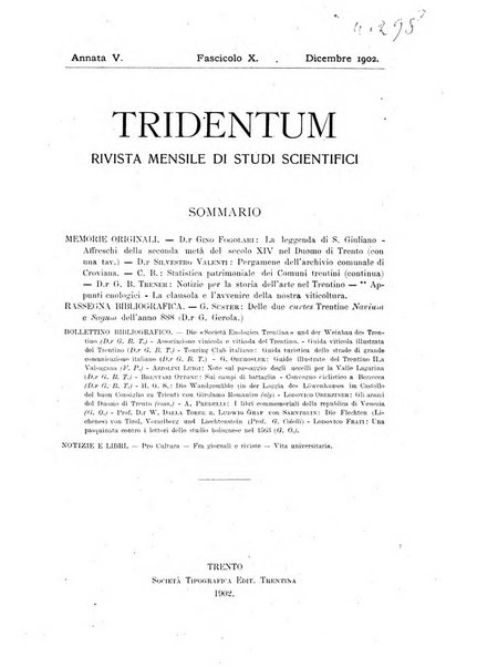 Tridentum rivista bimestrale di studi scientifici