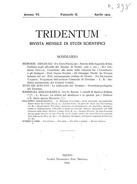 Tridentum rivista bimestrale di studi scientifici