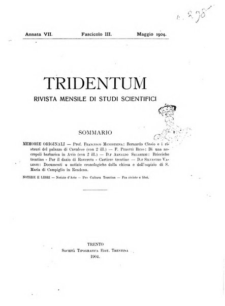 Tridentum rivista bimestrale di studi scientifici