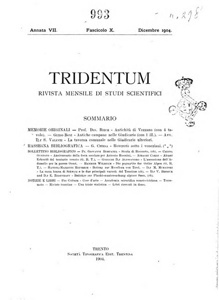 Tridentum rivista bimestrale di studi scientifici