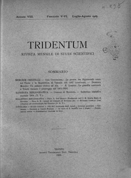 Tridentum rivista bimestrale di studi scientifici