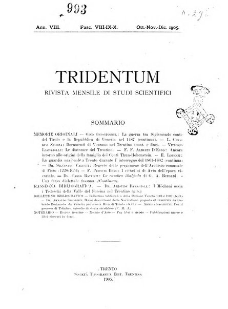 Tridentum rivista bimestrale di studi scientifici