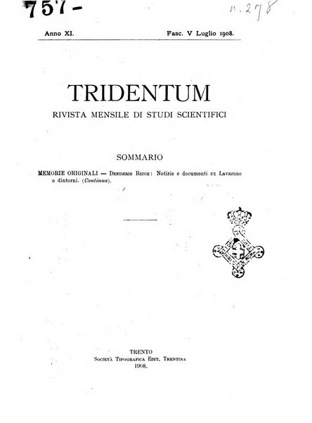 Tridentum rivista bimestrale di studi scientifici