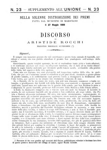 L'unione giornaletto didattico-politico degl'insegnanti primari d'Italia