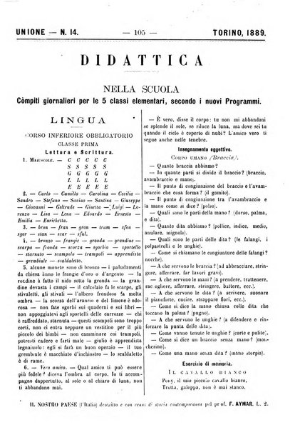 L'unione giornaletto didattico-politico degl'insegnanti primari d'Italia