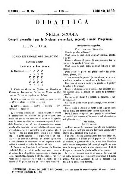 L'unione giornaletto didattico-politico degl'insegnanti primari d'Italia