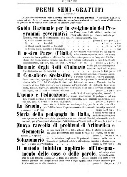 L'unione giornaletto didattico-politico degl'insegnanti primari d'Italia