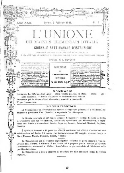 L'unione giornaletto didattico-politico degl'insegnanti primari d'Italia