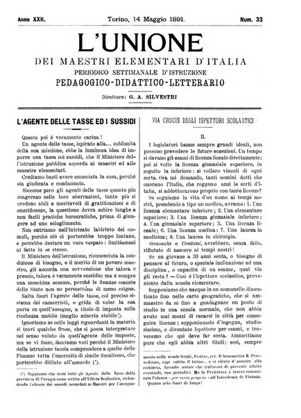 L'unione giornaletto didattico-politico degl'insegnanti primari d'Italia