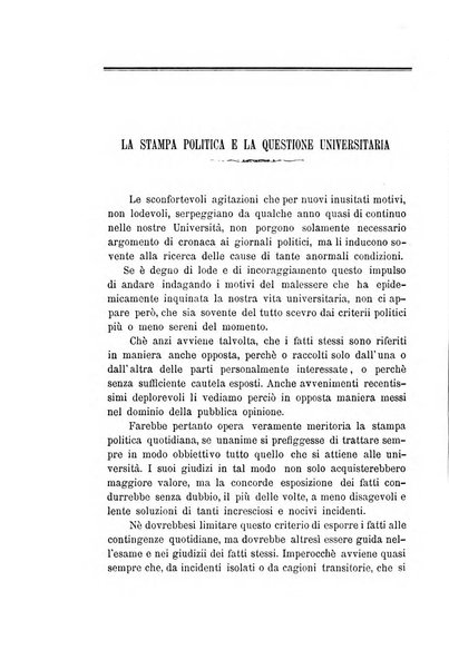 L'unione universitaria periodico mensile tra i professori universitari italiani