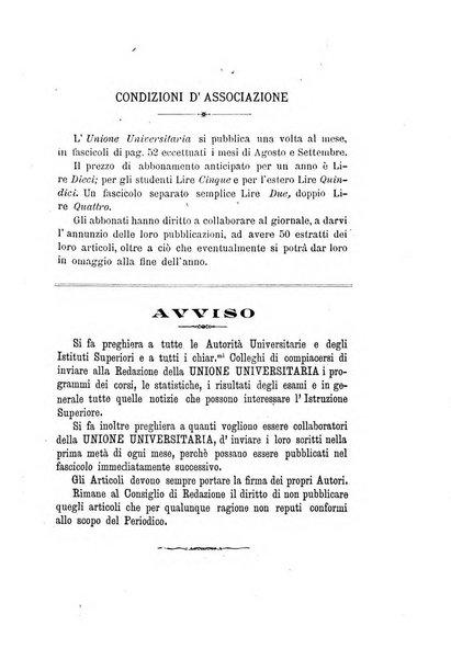 L'unione universitaria periodico mensile tra i professori universitari italiani