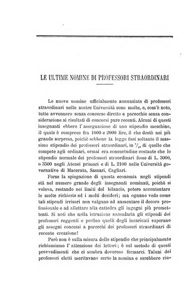 L'unione universitaria periodico mensile tra i professori universitari italiani