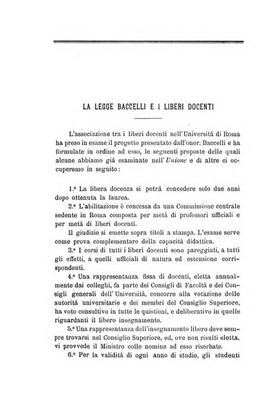 L'unione universitaria periodico mensile tra i professori universitari italiani