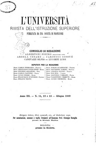 L'Universita rivista dell'istruzione superiore