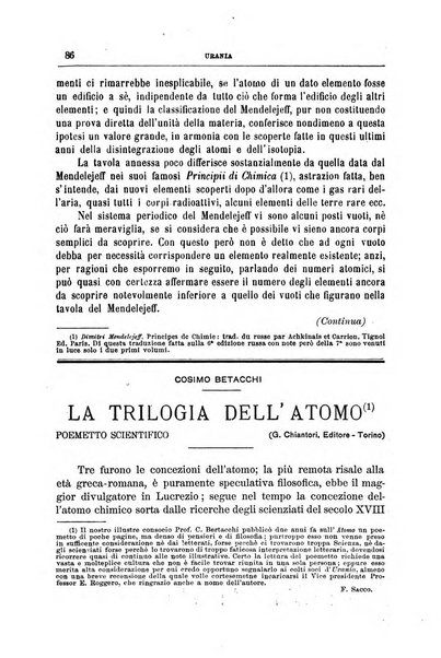 Urania saggi di astronomia popolare e scienze affini