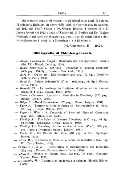 Urania saggi di astronomia popolare e scienze affini