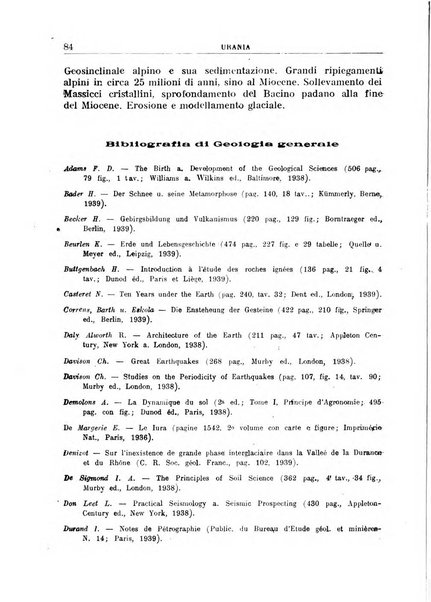 Urania saggi di astronomia popolare e scienze affini