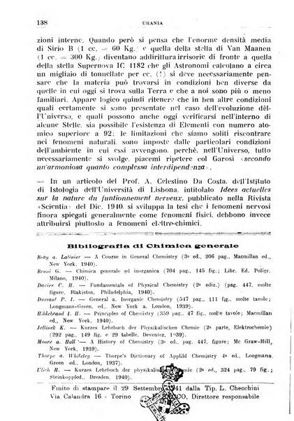 Urania saggi di astronomia popolare e scienze affini