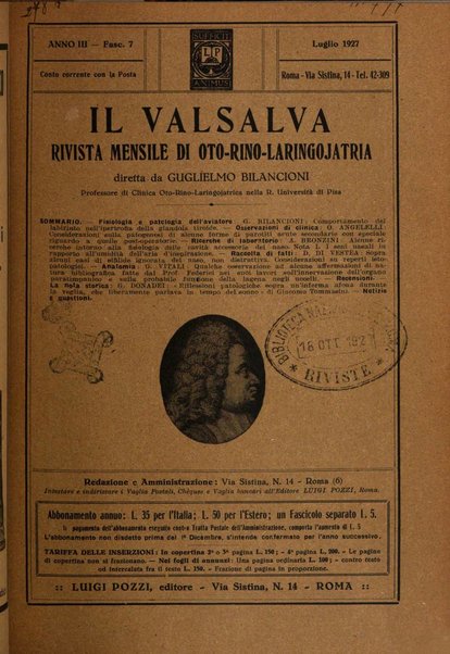 Il Valsalva rivista mensile di oto-rino-laringojatria