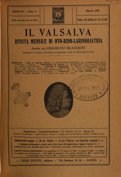 Il Valsalva rivista mensile di oto-rino-laringojatria