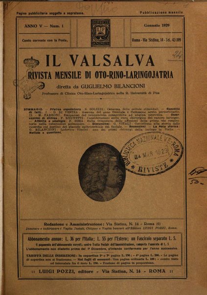 Il Valsalva rivista mensile di oto-rino-laringojatria