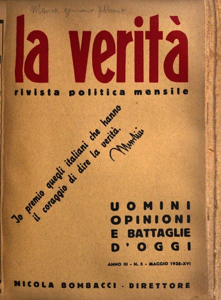 La verita rivista mensile di politica