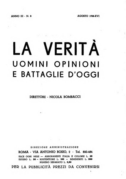 La verita rivista mensile di politica