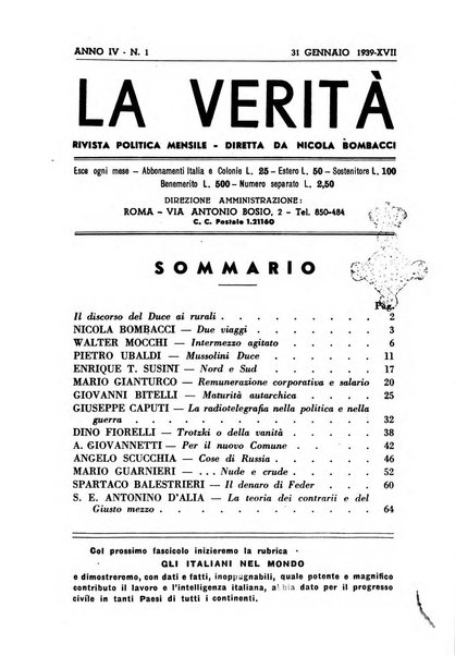 La verita rivista mensile di politica