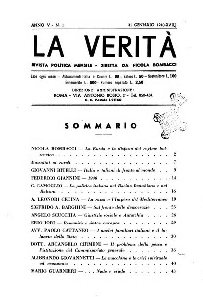 La verita rivista mensile di politica