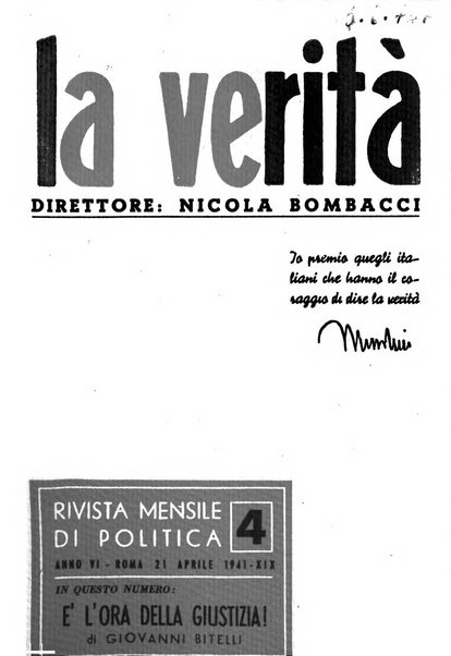 La verita rivista mensile di politica